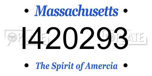 I420293 Massachusetts License Plate