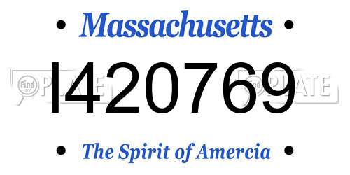 I420769 Massachusetts License Plate