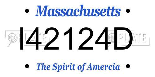 I42124D Massachusetts License Plate