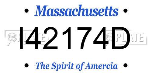 I42174D Massachusetts License Plate
