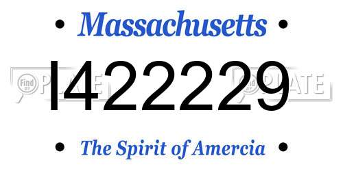 I422229 Massachusetts License Plate