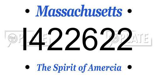 I422622 Massachusetts License Plate