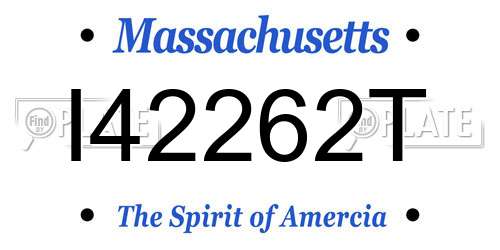 I42262T Massachusetts License Plate