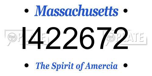 I422672 Massachusetts License Plate