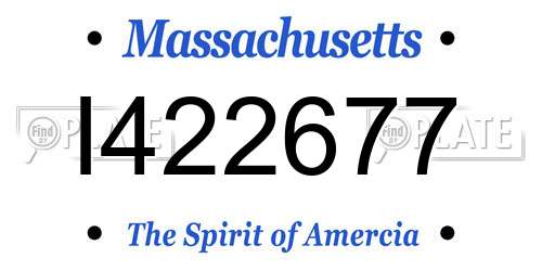 I422677 Massachusetts License Plate
