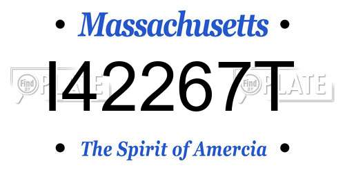 I42267T Massachusetts License Plate