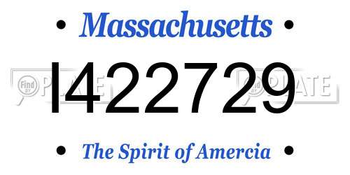 I422729 Massachusetts License Plate