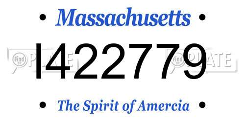 I422779 Massachusetts License Plate