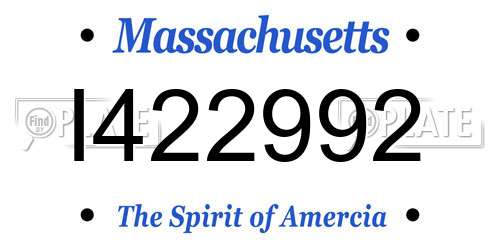 I422992 Massachusetts License Plate