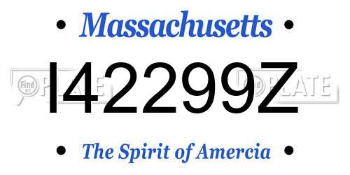 I42299Z Massachusetts License Plate