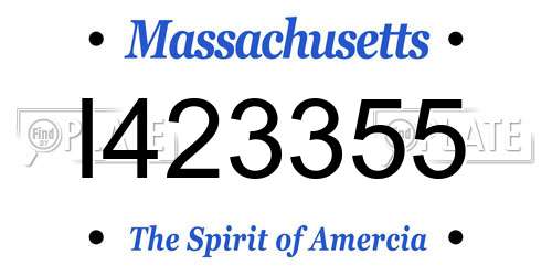 I423355 Massachusetts License Plate