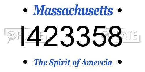I423358 Massachusetts License Plate