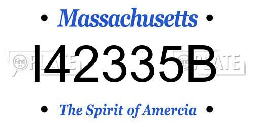 I42335B Massachusetts License Plate