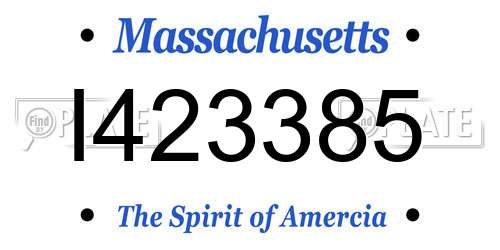 I423385 Massachusetts License Plate