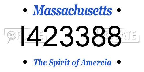 I423388 Massachusetts License Plate