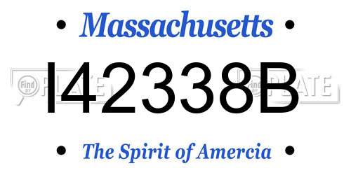 I42338B Massachusetts License Plate