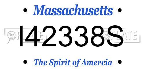 I42338S Massachusetts License Plate