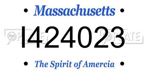 I424023 Massachusetts License Plate