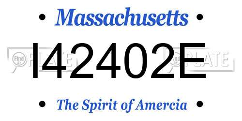 I42402E Massachusetts License Plate