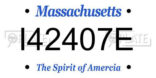 I42407E Massachusetts License Plate