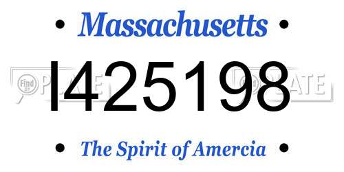 I425198 Massachusetts License Plate