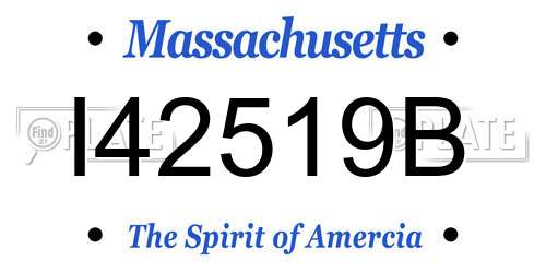 I42519B Massachusetts License Plate