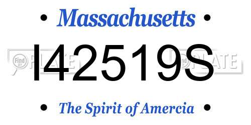 I42519S Massachusetts License Plate