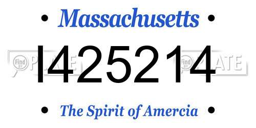 I425214 Massachusetts License Plate