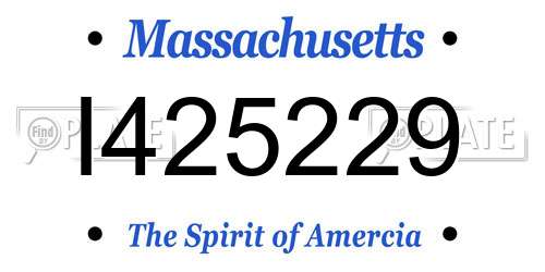 I425229 Massachusetts License Plate