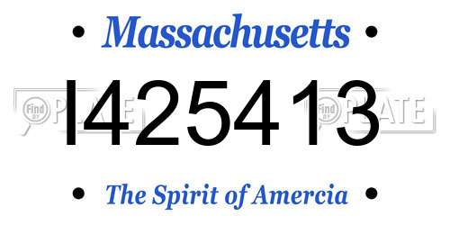 I425413 Massachusetts License Plate