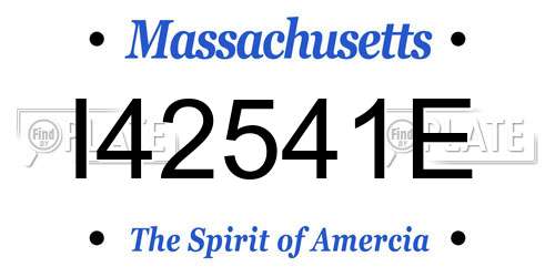 I42541E Massachusetts License Plate