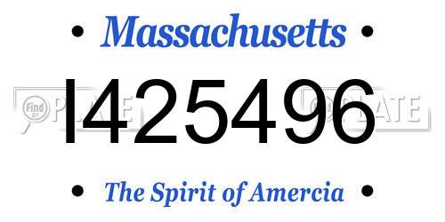 I425496 Massachusetts License Plate