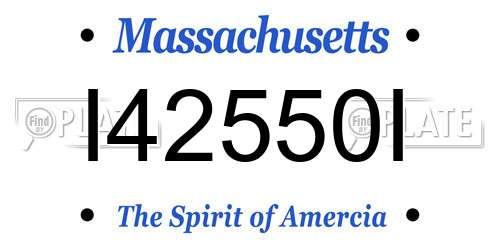 I42550I Massachusetts License Plate