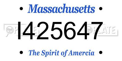 I425647 Massachusetts License Plate