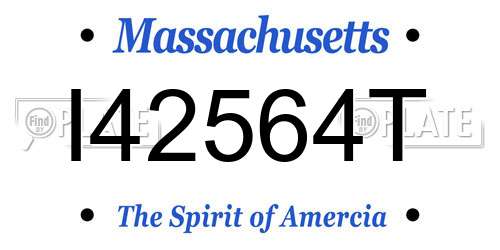 I42564T Massachusetts License Plate