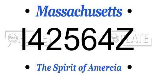 I42564Z Massachusetts License Plate