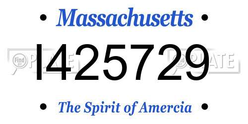 I425729 Massachusetts License Plate