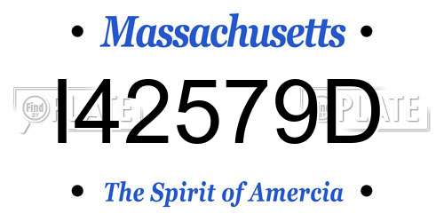 I42579D Massachusetts License Plate