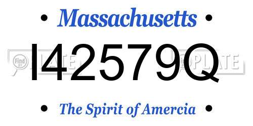 I42579Q Massachusetts License Plate