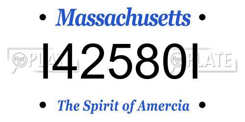 I42580I Massachusetts License Plate