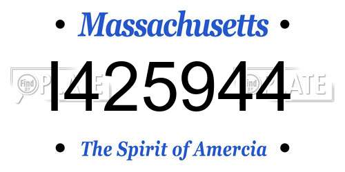 I425944 Massachusetts License Plate