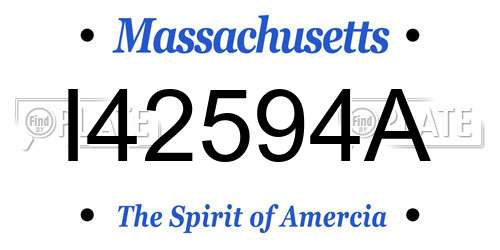 I42594A Massachusetts License Plate