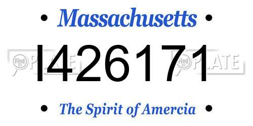 I426171 Massachusetts License Plate