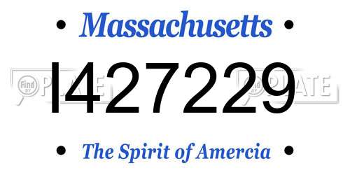 I427229 Massachusetts License Plate