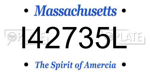 I42735L Massachusetts License Plate