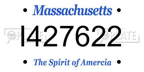 I427622 Massachusetts License Plate