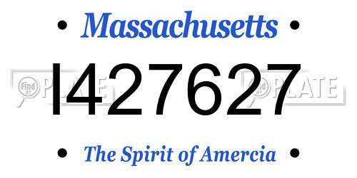I427627 Massachusetts License Plate