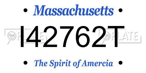 I42762T Massachusetts License Plate