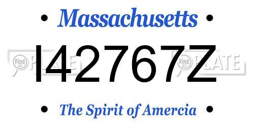 I42767Z Massachusetts License Plate