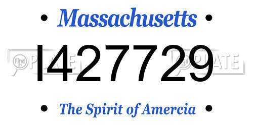 I427729 Massachusetts License Plate